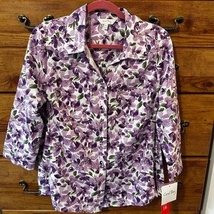 Coral bay purple floral top